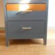 Bureau années 50 bleu nuit et sa chaise assortie