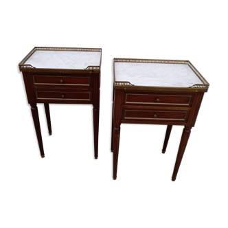 Pair of bedside Louis XVI style night tables