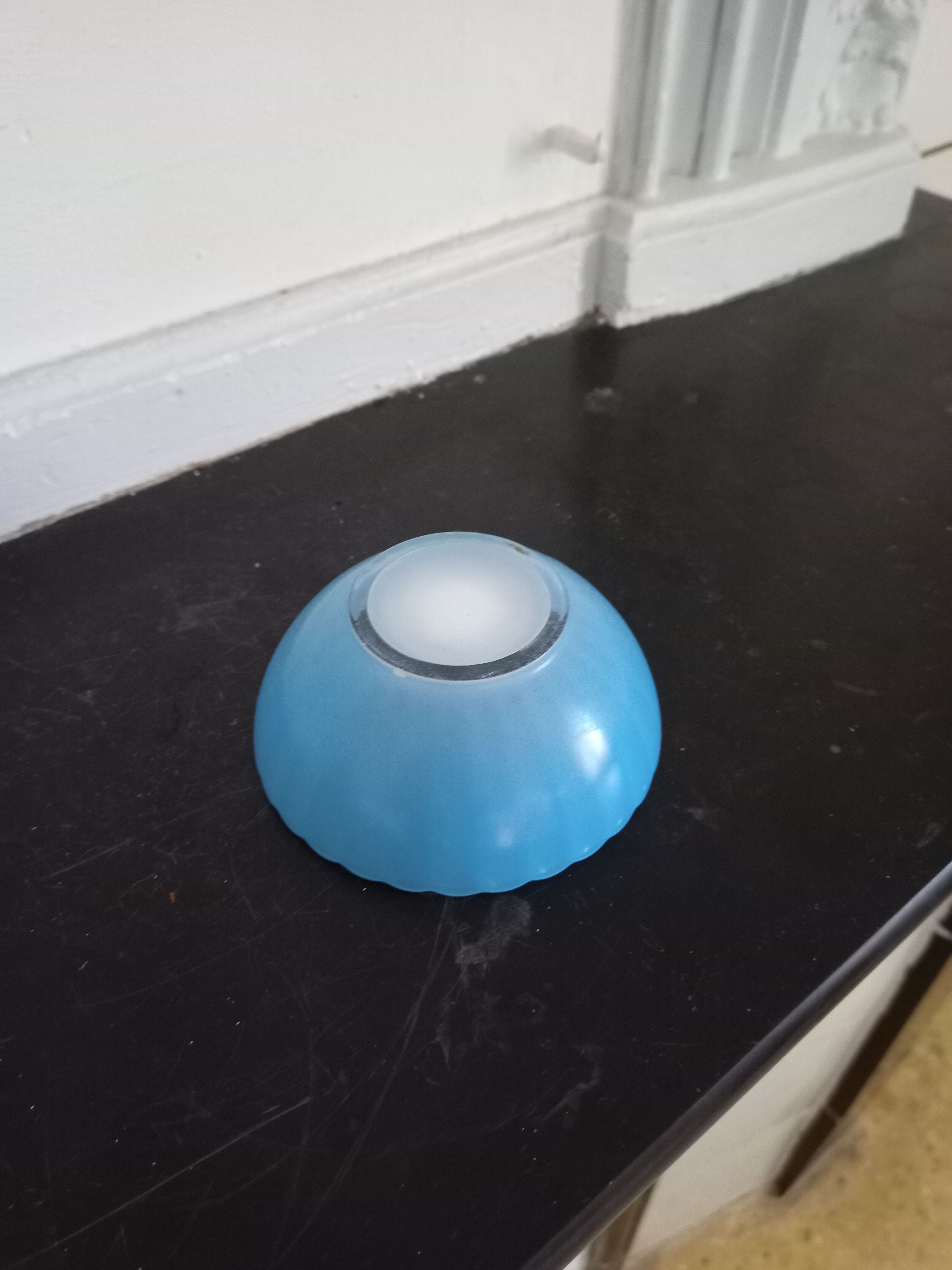 Bol en verre Huilor Dulcine bleu coupelle