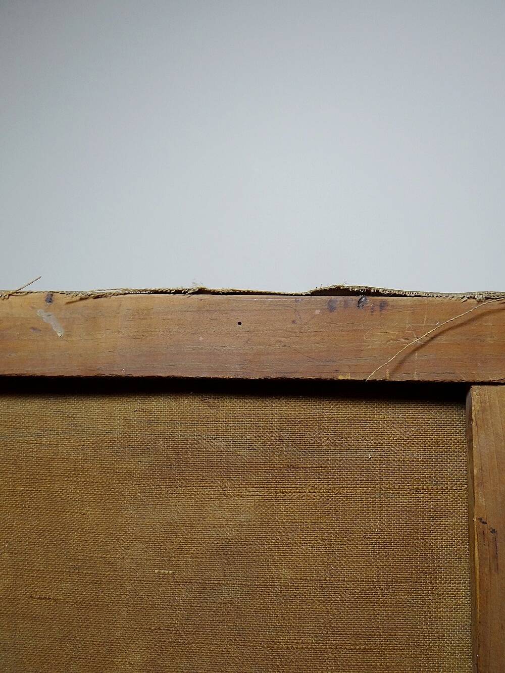 Large painting farm on pond old 19th century signature oil on linen canvas