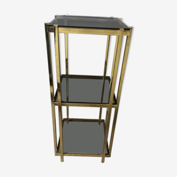 Bout de canapé console en métal doré vintage