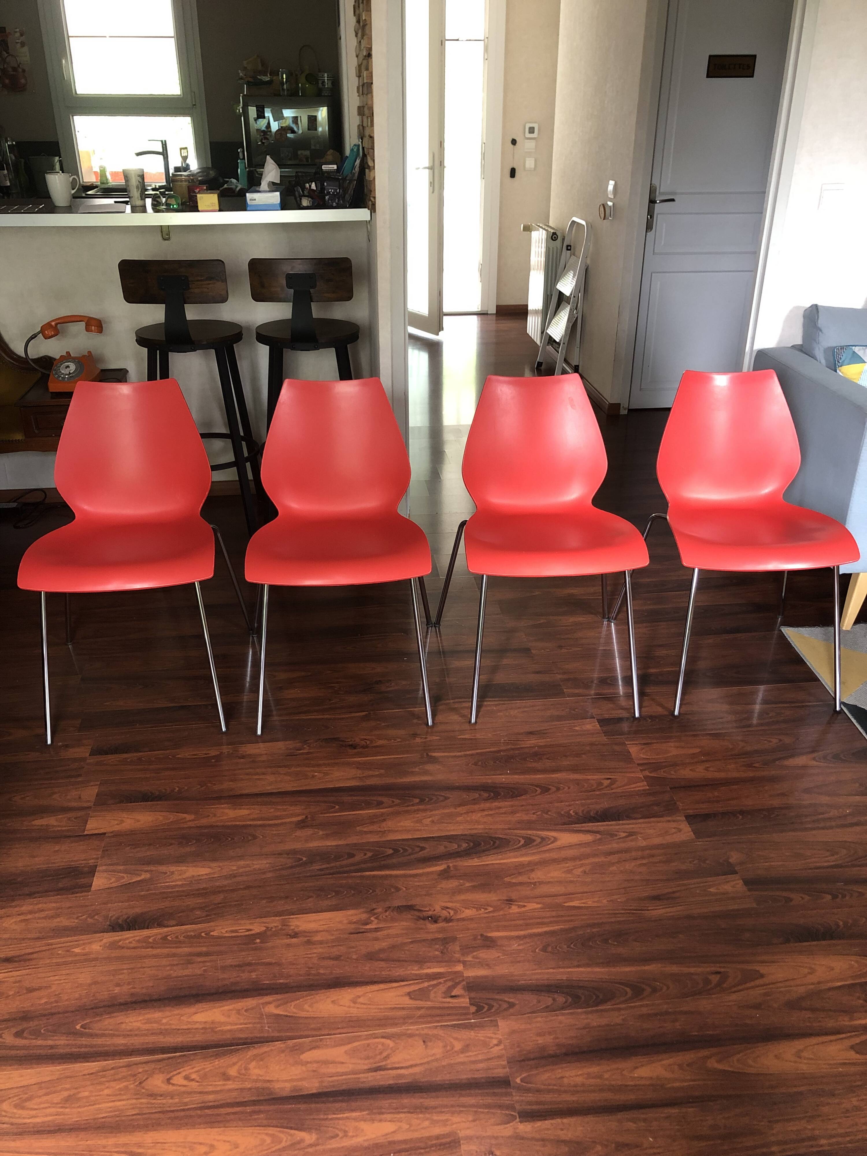 Set of 4 Kartell Maui chairs by Vico Magistretti