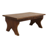 Small rustic wooden stool with curved base, France ca. 1900