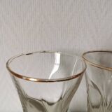 gold and transparent bistro glasses with thick bottom