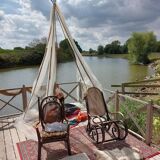 Bamboo armchair and adult canning