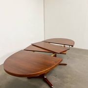 Table extensible vintage Baumann – 2 rallonges intégrées, années 60