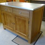 solid wood sideboard, metal top: zinc