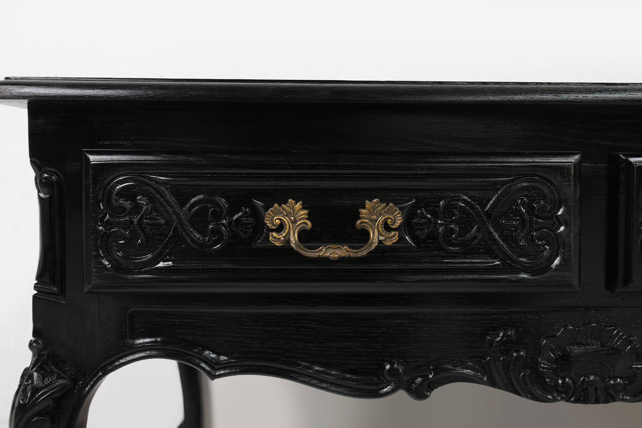 20th Century Louis XV style black low sideboard, France