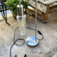 Metal table lamp and vintage glass tulip