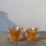 5 tasses à café en verre italiennes fumées Gondolo 