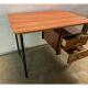 Vintage brown formica desk with black metal feet