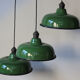 Abat jour emaillé lampe industrielle vert bouteille