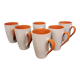 Set of 6 orange and white cups – 10 cl – perfect condition