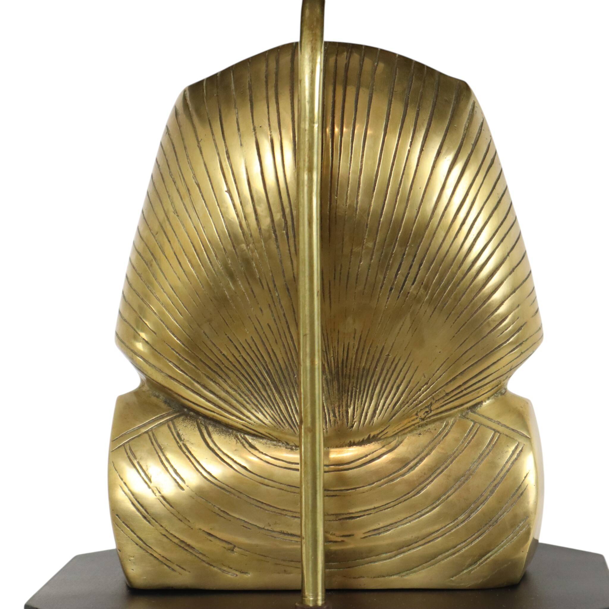 Vintage Brass Pharaoh Table Lamp Hollywood Regency 56cm