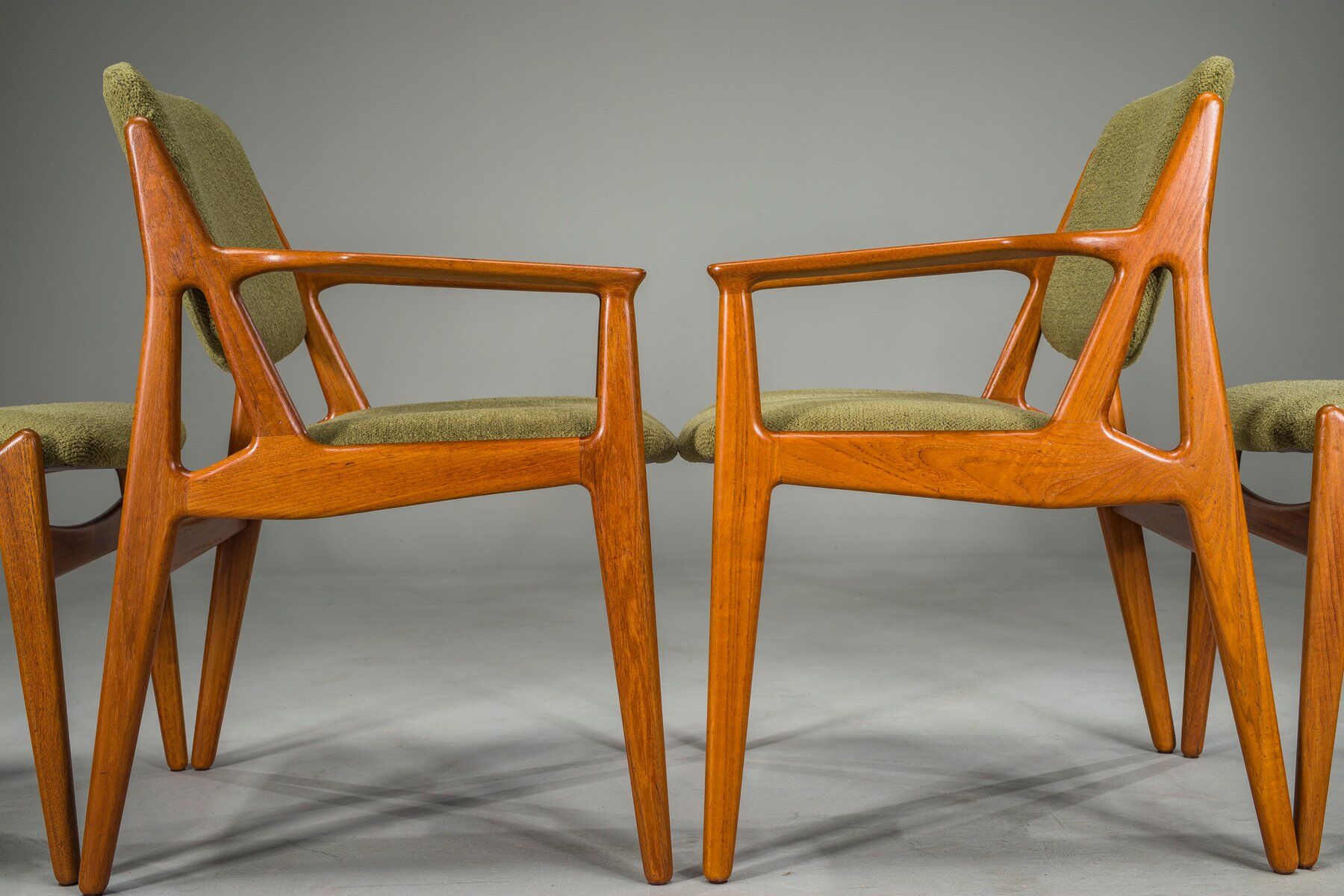 Danish Ella chairs in teak attributed to Arne Vodder for Vamo Sønderborg, 1960s, set of 6