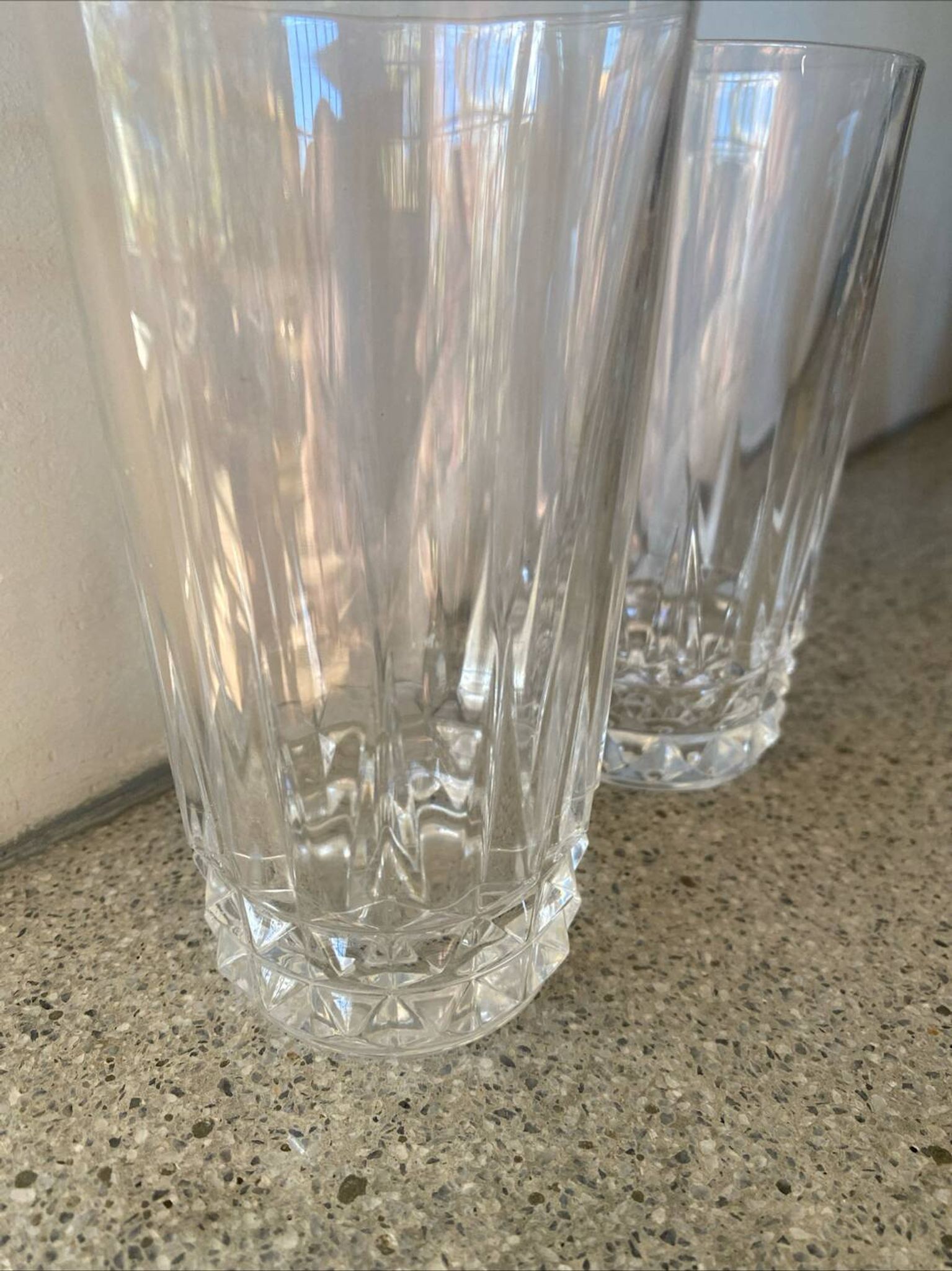 2 grands verres Cristal d’Arques modèle Tuileries VILLANDRY