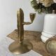 Brass candlestick, in the shape of a cactus