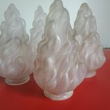 4x Flame Tulip chandelier or frosted glass wall lights antique