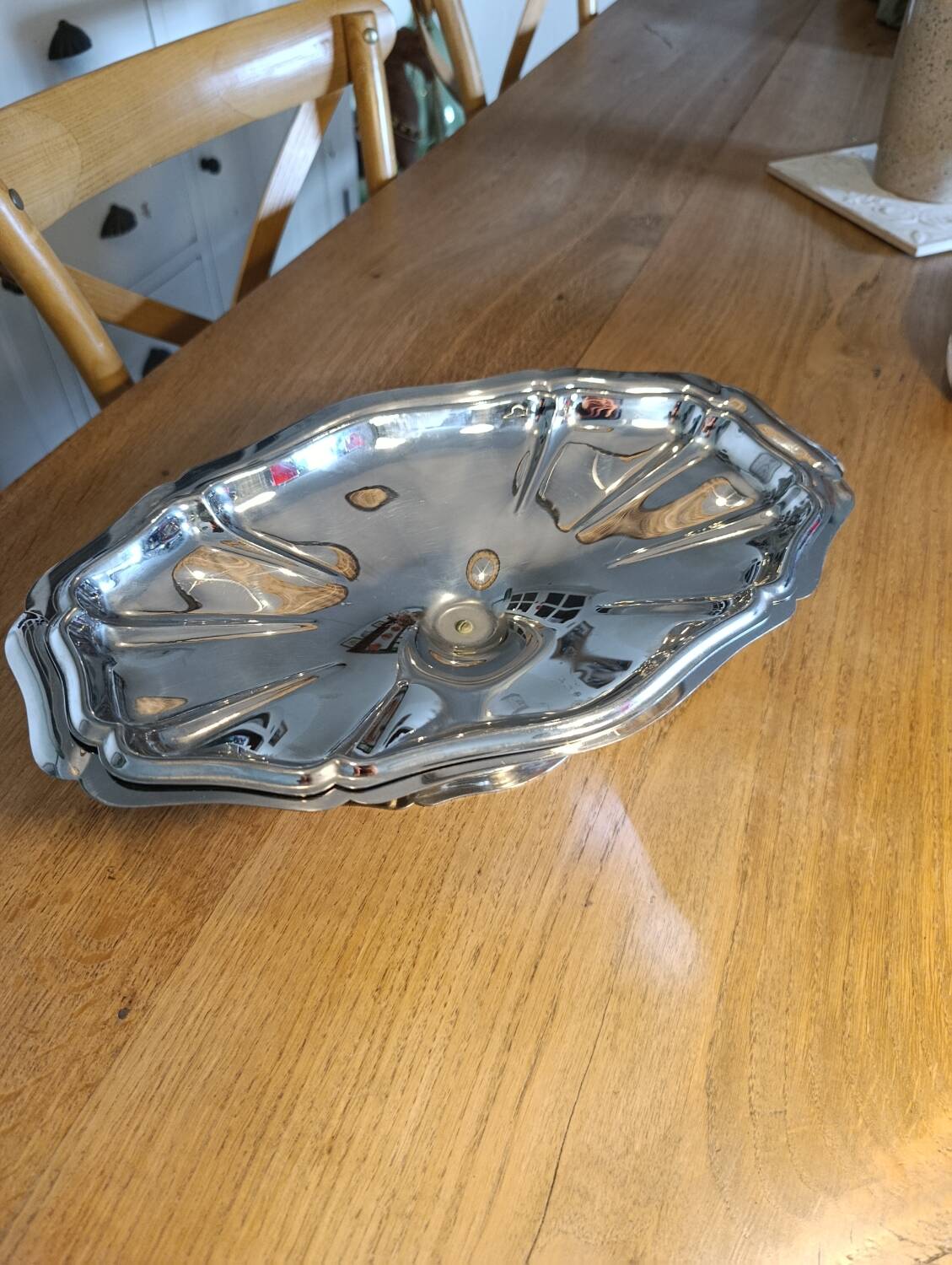 Vintage stainless steel soup tureen