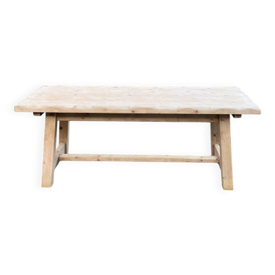 Table de ferme Georges Robert 1960 rénovée en pin massif brut 200cm