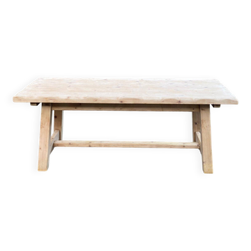 Georges Robert farmhouse table 1960 renovated in raw solid pine 200cm