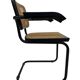 Cesca chair B64 with armrests by Marcel Breuer Design in black