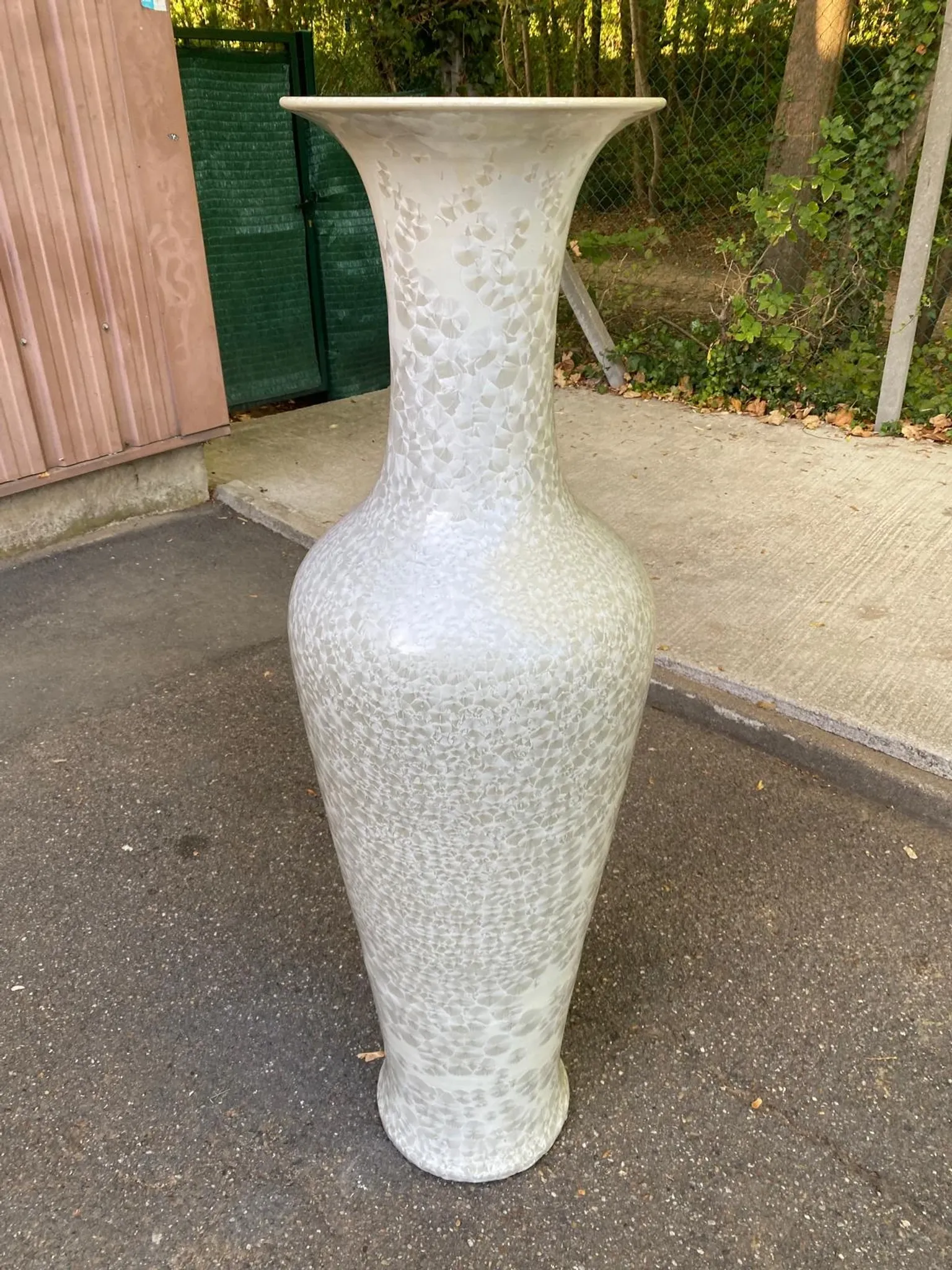 Large floor vase Amphora 137 cm ceramic with pearlescent crystallised glaze.