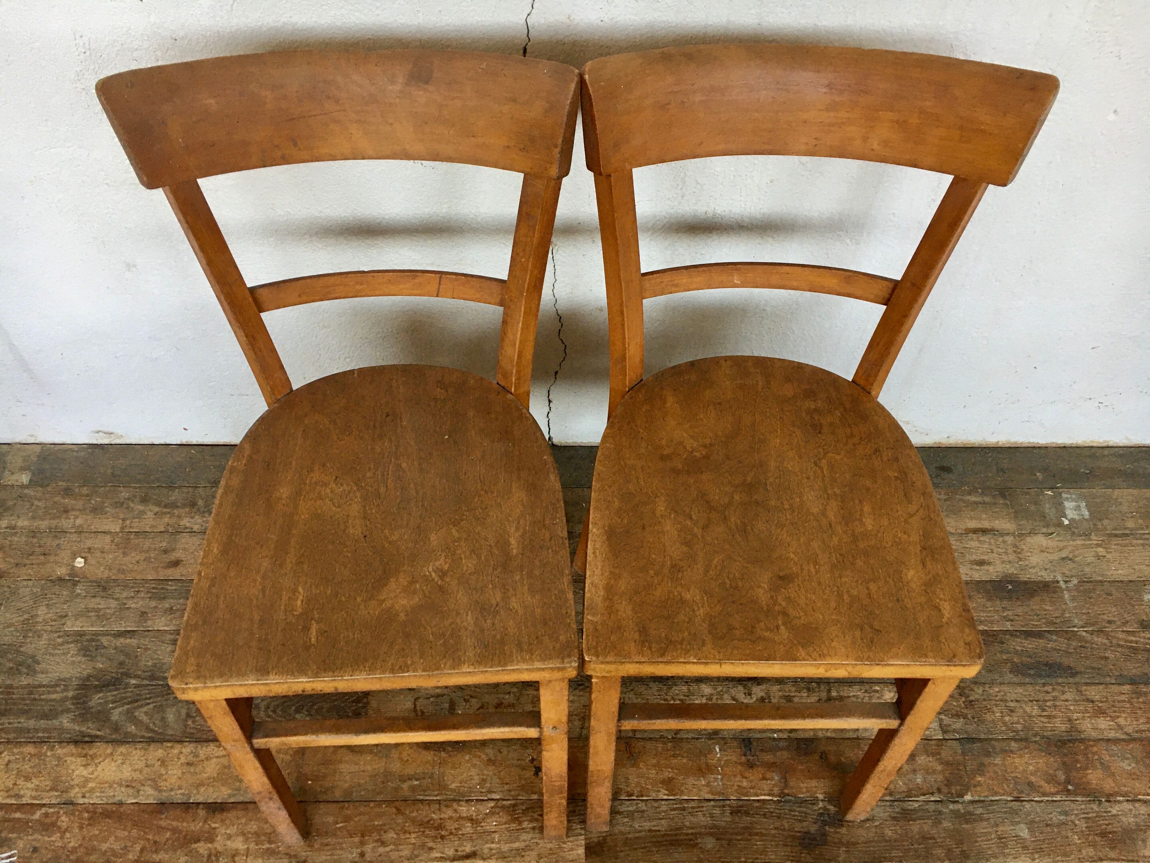 Paire de chaises bistrot troquet Fischel 1950