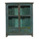 Showcase Library Patina Blue Piece of Origin Wood Old Teak 102x30x122cm