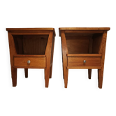 Pair of Vintage Modernist Design Bedside Tables France 50s 60s. end of sofa