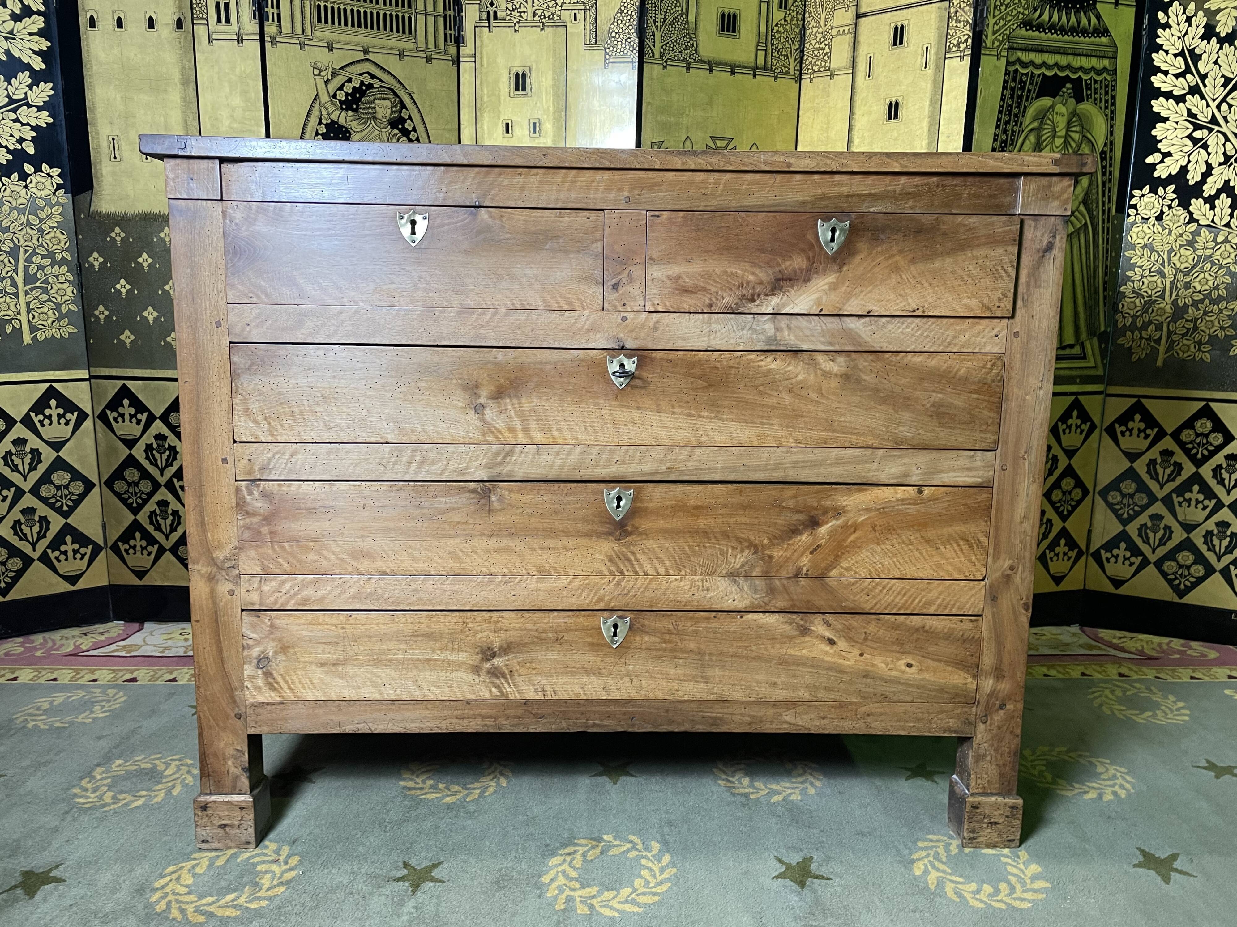 Empire walnut chest of drawers