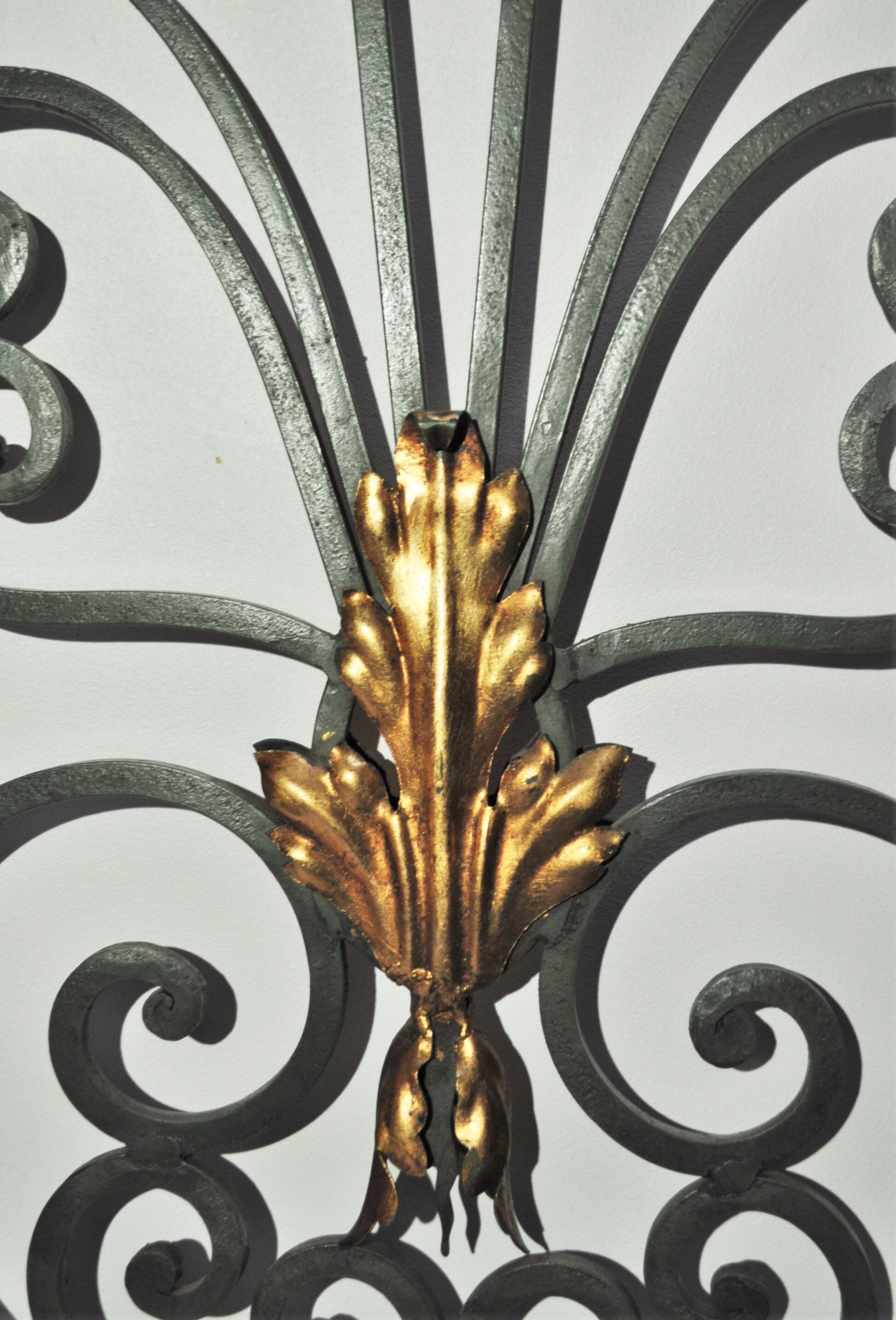 Pair of wrought iron interior grilles - mid-twentieth century