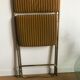 Vintage folding chair lafuma chantazur with striped golden fabric