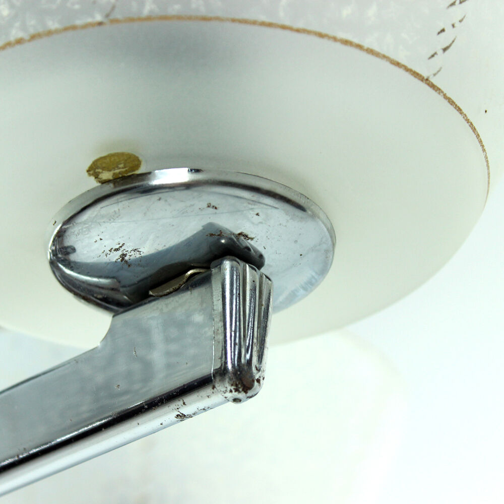 Art deco ceiling light in chrome, Czechoslovakia circa 1940s