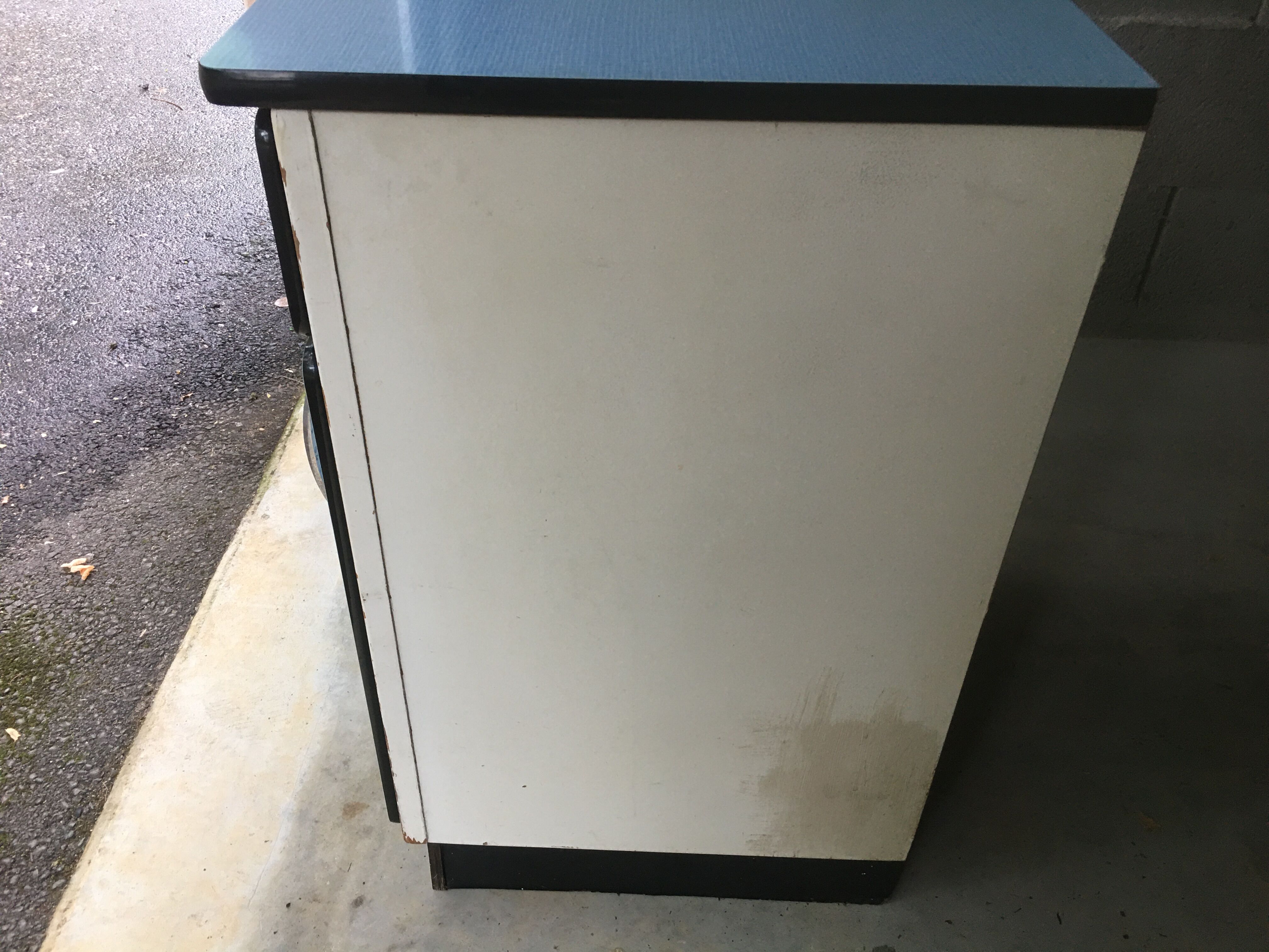 Blue formica kitchen furniture