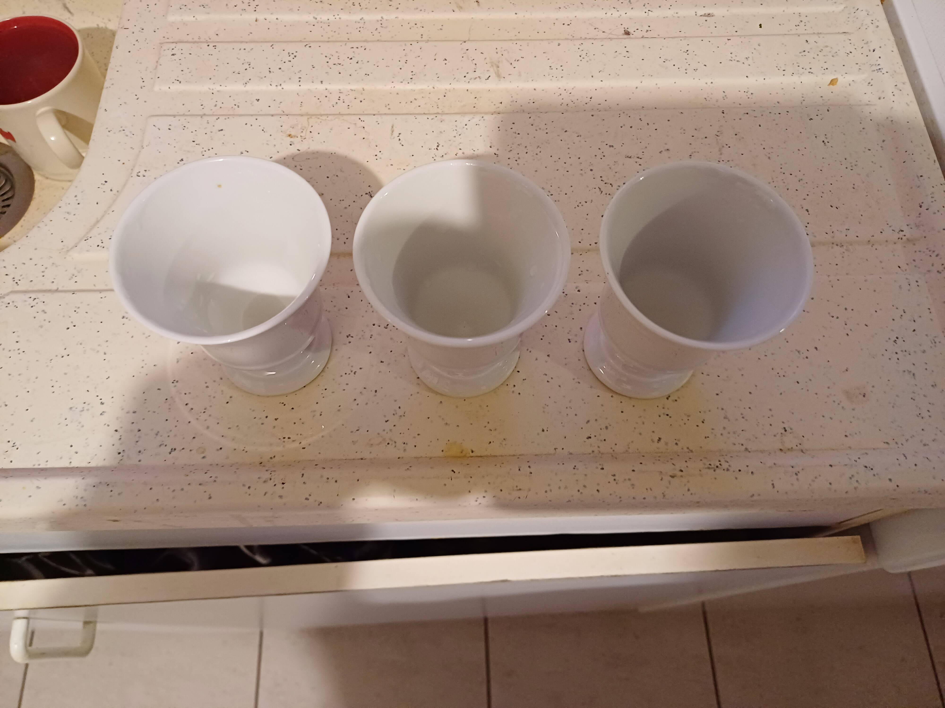 3 Brulots Porcelain Cups 19th