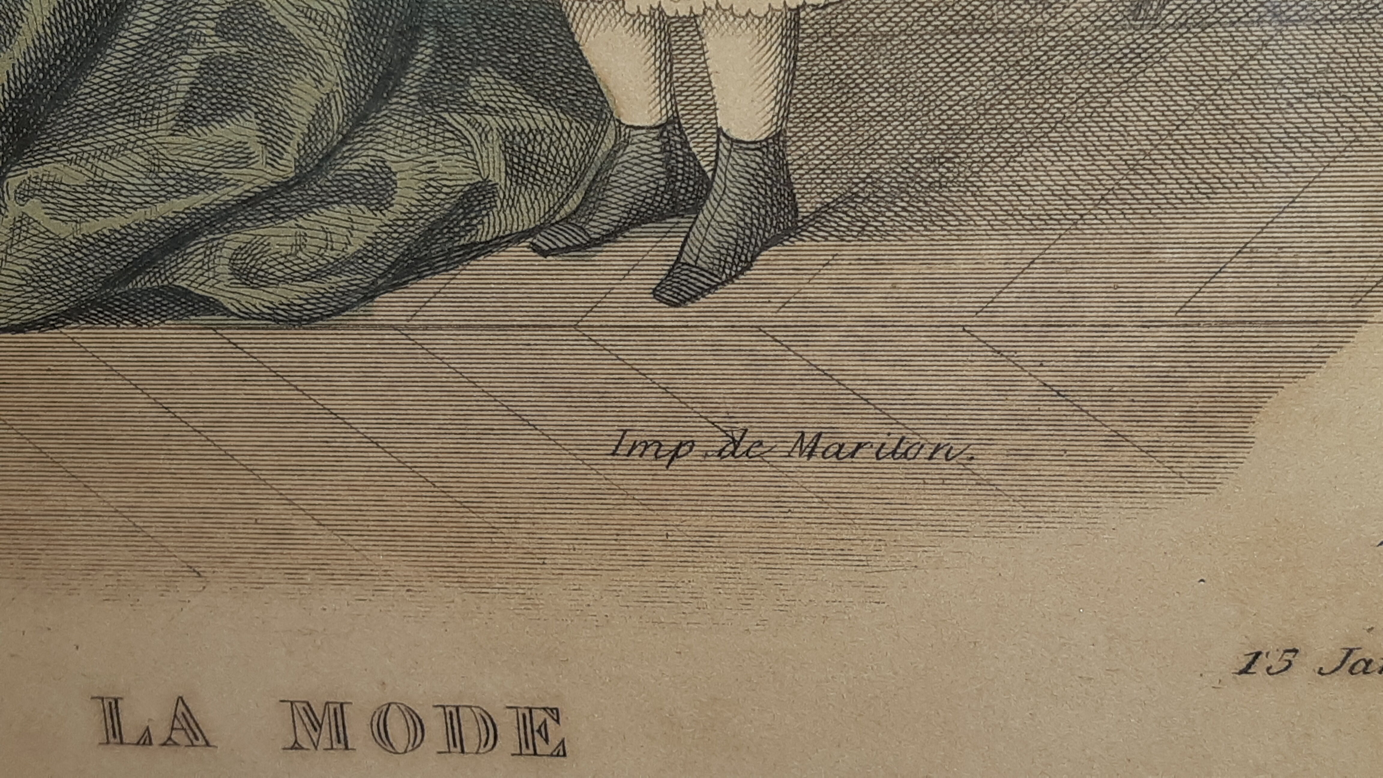 Fashion engraving frame of January 15, 1853 by Héloïse Leloir, at Maritan