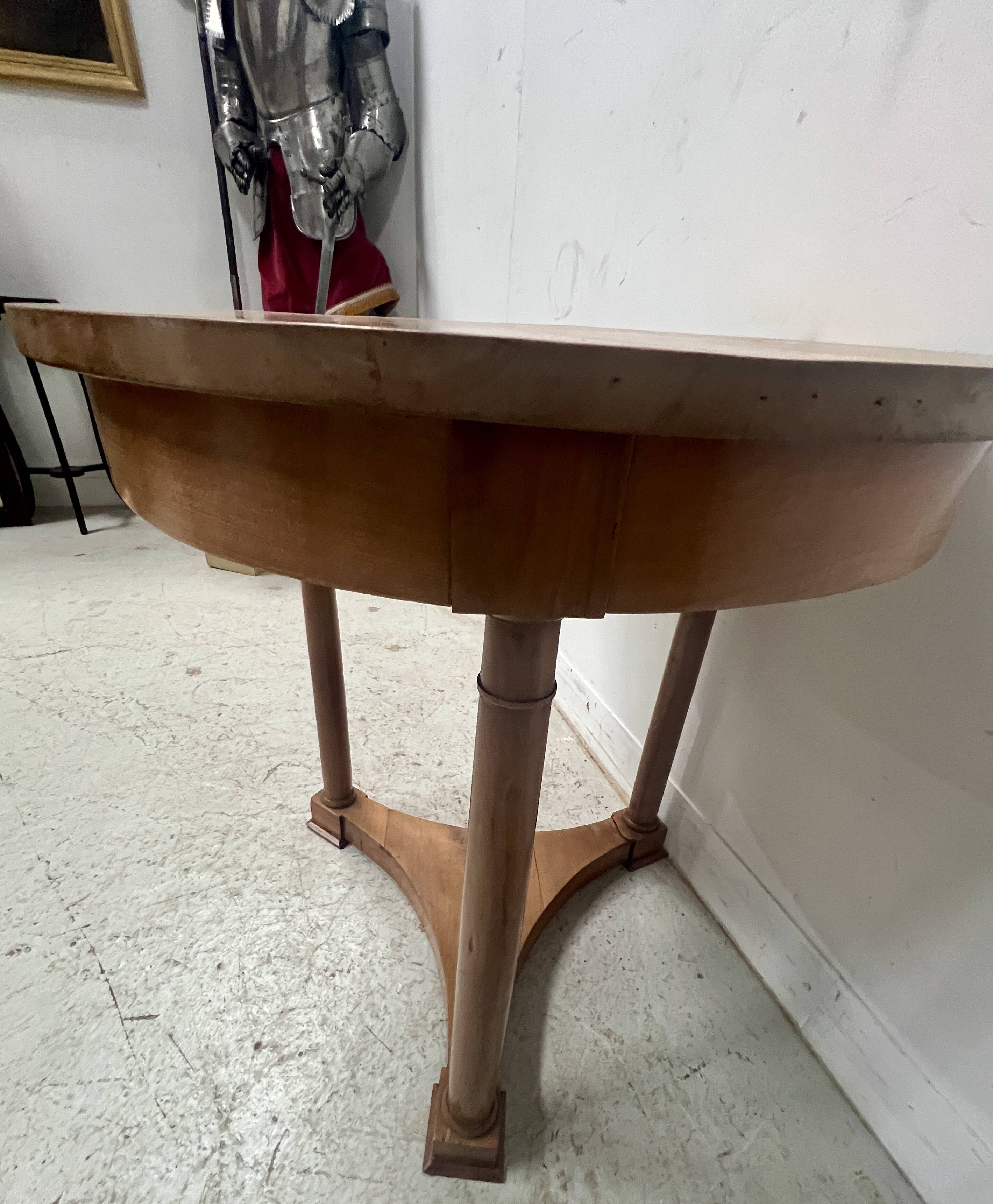 19th century round Empire-style cherrywood side table