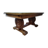 Table year 40 in solid oak in the manner of Victor Courtray