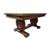 Table année 40 en chêne massif à la manière de Victor Courtray