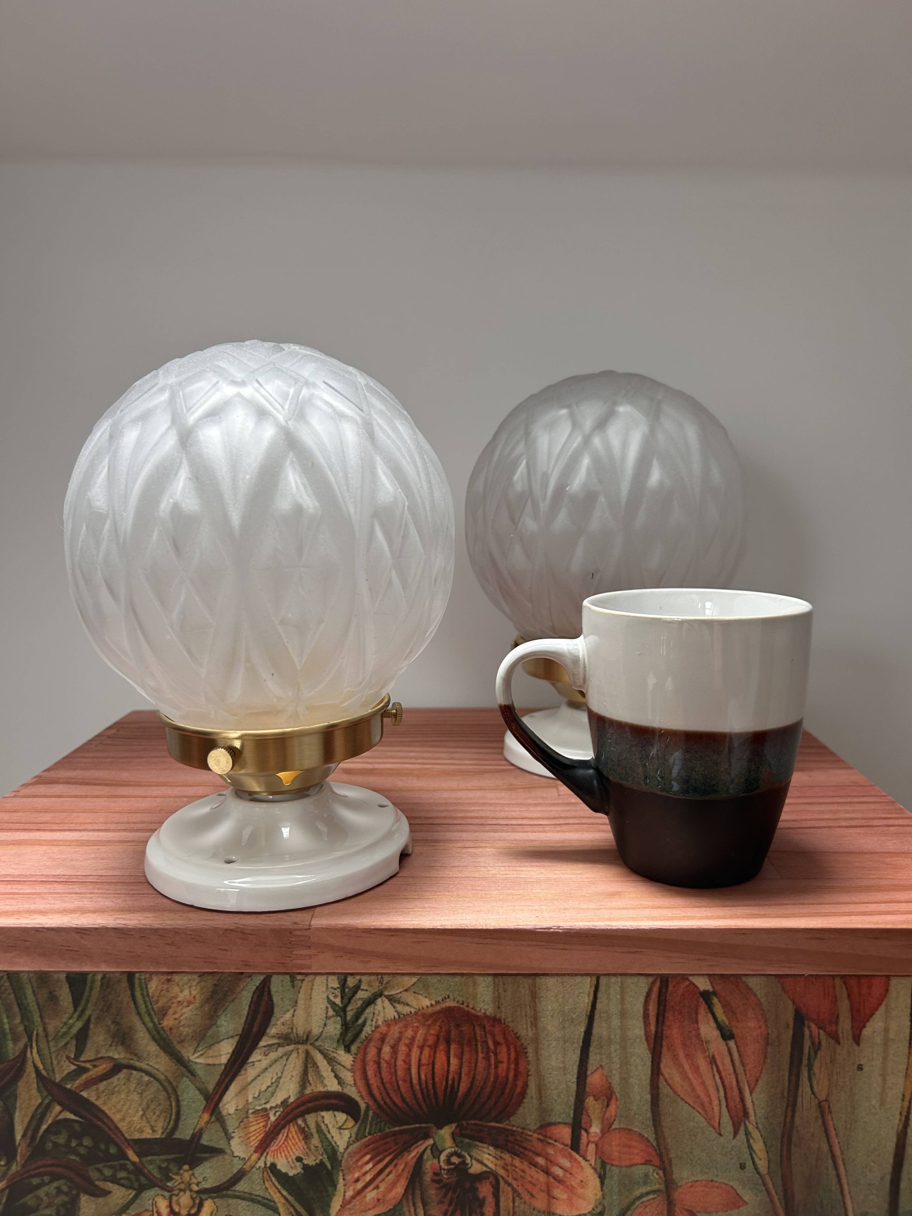 Pair of Art Deco globe wall lights