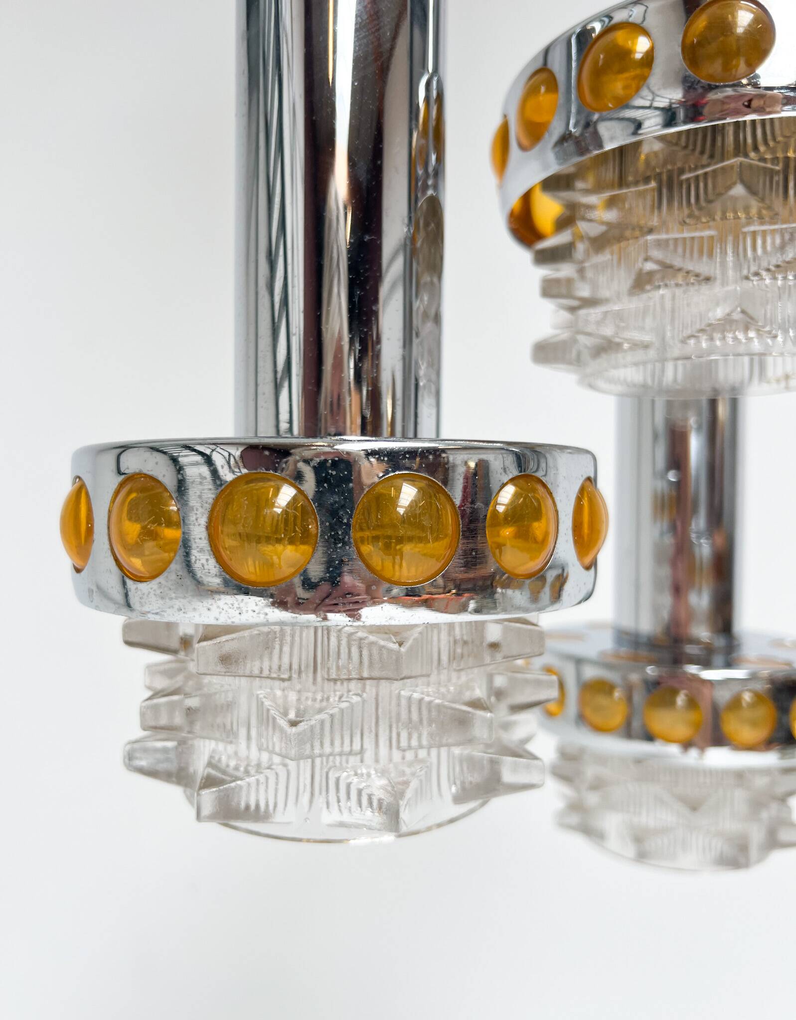 Solid Cascade chandelier with 4 lights, 1970s