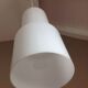 White opaline tube hanging lamp, vintage, 60s - 70s