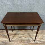Parisian Louis XVI style desk in mahogany and gilded bronze