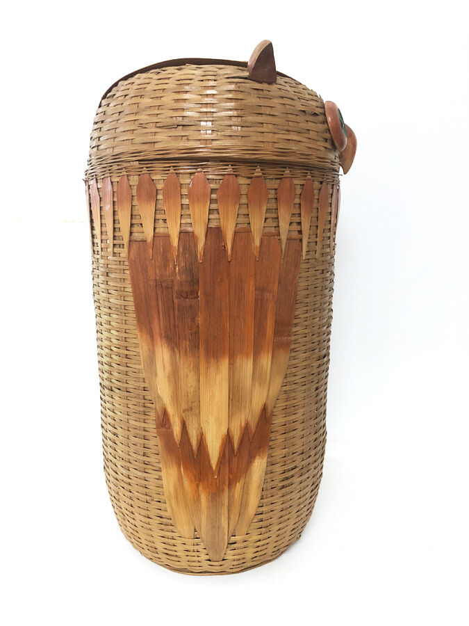 Vintage laundry basket "owls", 1970