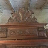 Henri II style beveled mirror in walnut