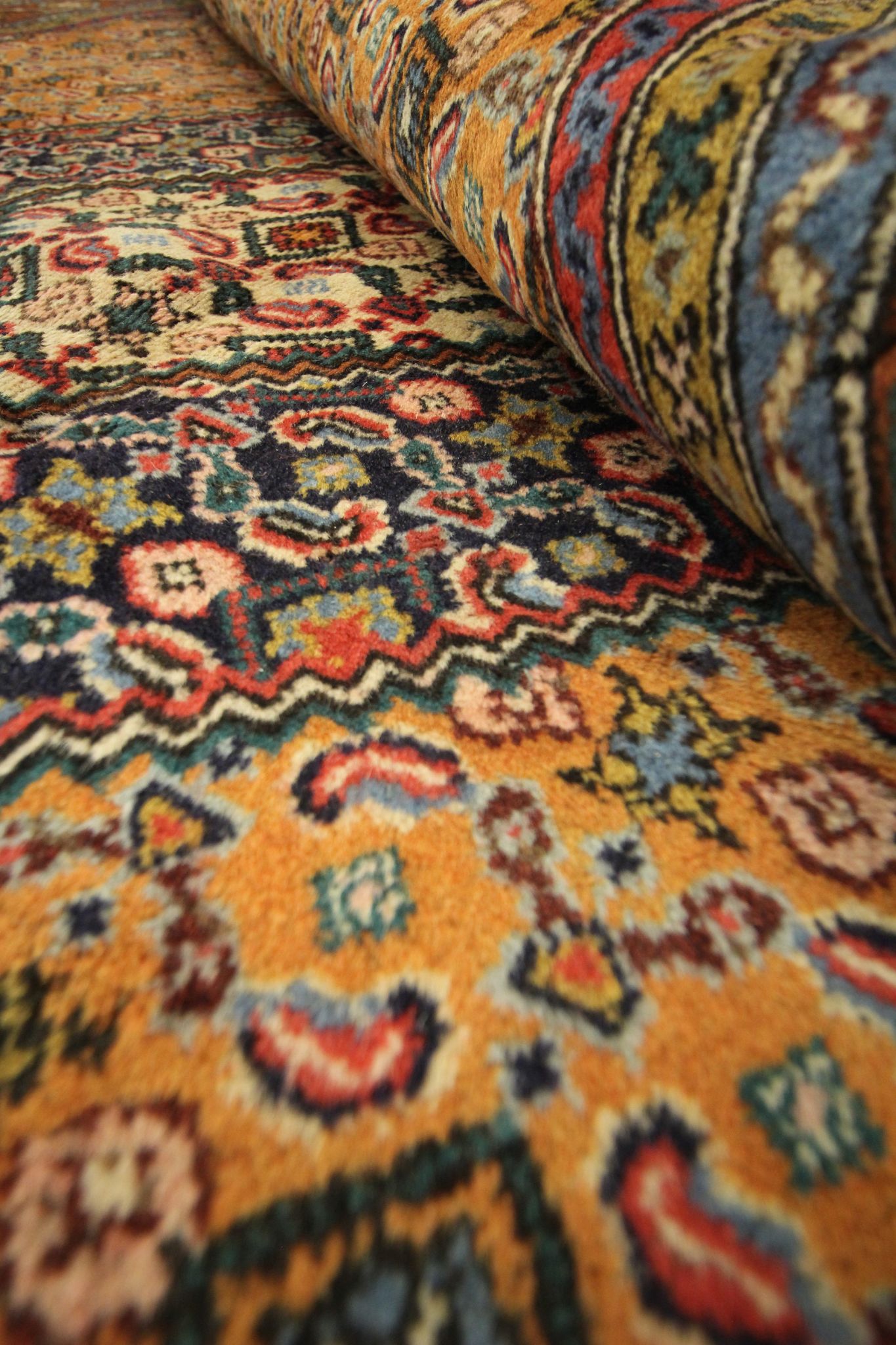 Vintage persian living room rug handwoven red wool ardebil carpet area rug- 197x292cm