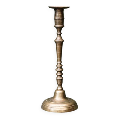 Bougeoir flambeau en bronze, haute époque