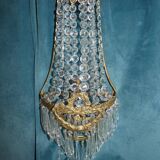 Pair Sconces Hot Air Balloon Bronze Crystal Style Louis XVI 55 cms