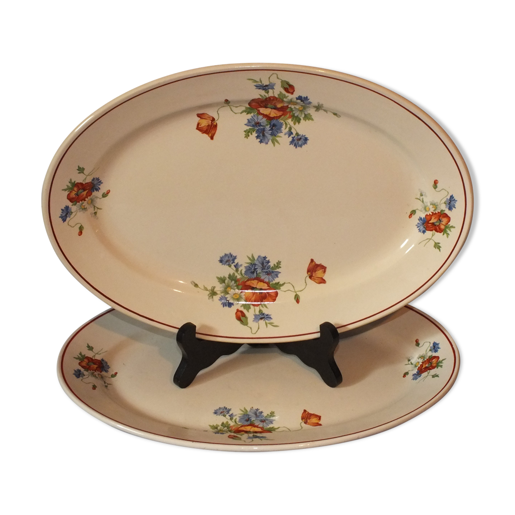 3 Pièces De Vaisselle Vintage - Faïence De Salins - Ancien - Occasion En Bon état